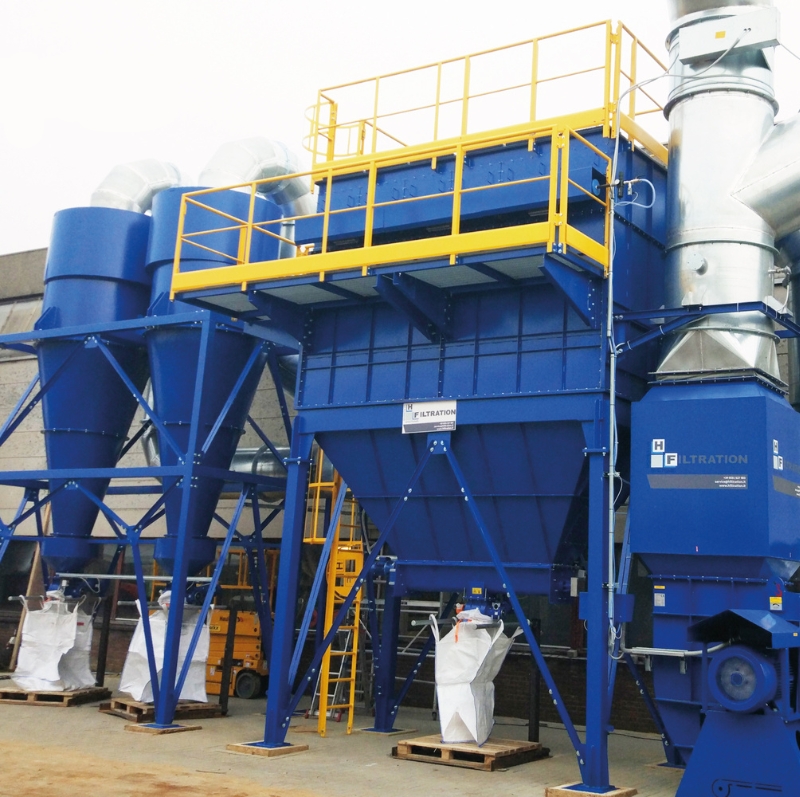 Cyclone pré-séparateur PC CYCLONE pour la séparation préliminaire des poussières et particules dans les processus industriels. cyclone pre-separateur pc cyclone hf group